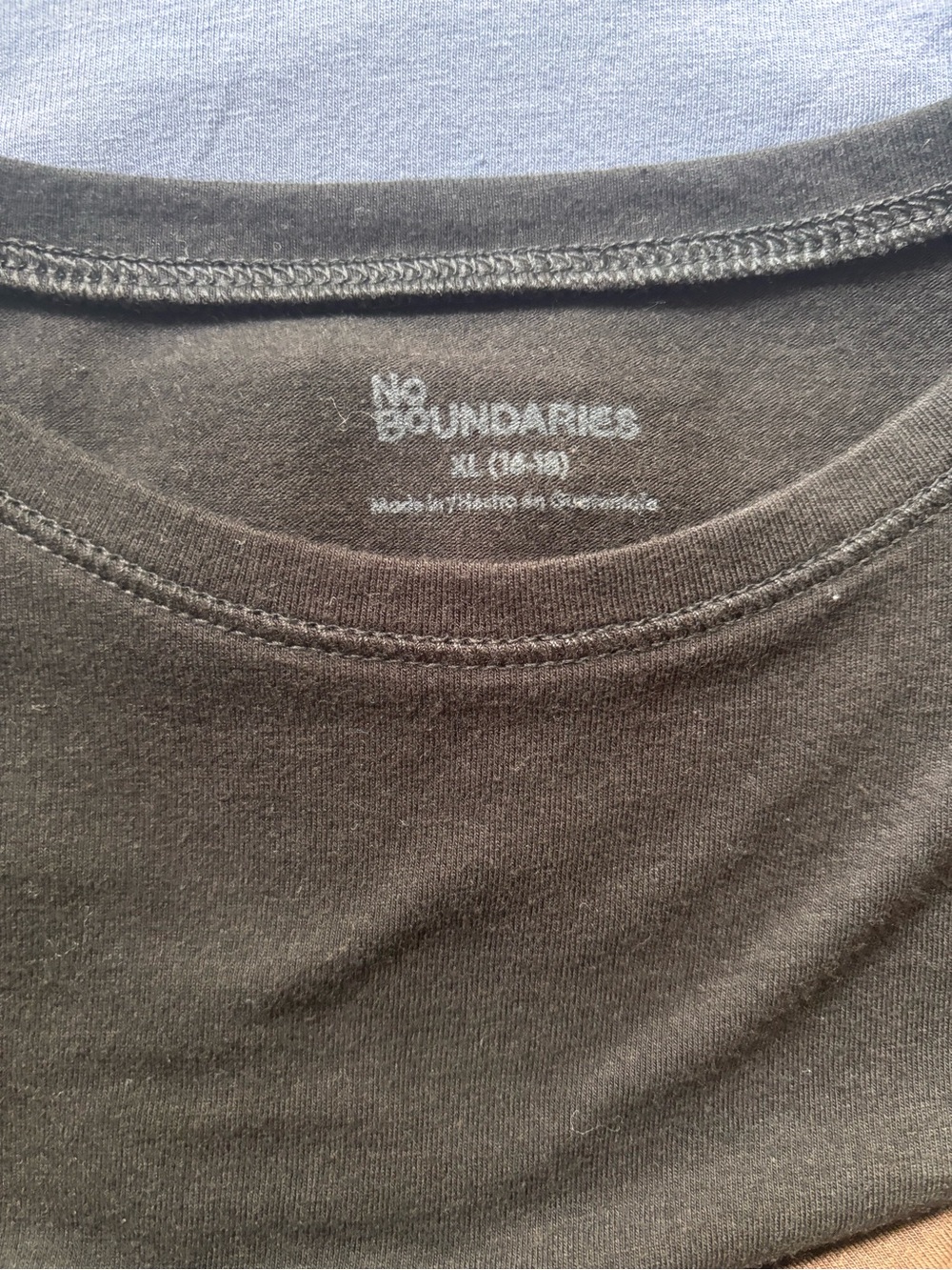 No Boundaries Crew Neck Tees: light blue, black, brown - Picture 4 of 5